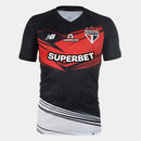 Lançamento Camisa São Paulo Goleiro Masculina Preto+Vermelho - 25/26