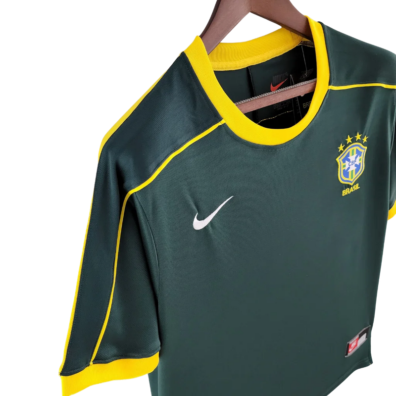 Camisa Masculina Seleção Brasileira Retrô Goleiro Verde Escuro 1998