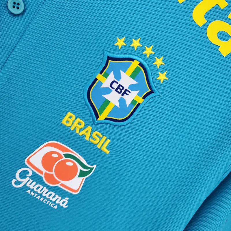 Camisa Masculina Azul Seleção Brasileira 2021 - Pré-Jogo