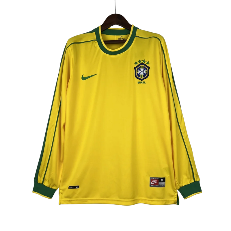Manga Longa Retrô Seleção Brasileira 1998